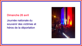 26 avril 2020 : Journée nationale du souvenir des victimes et héros de la déportation 